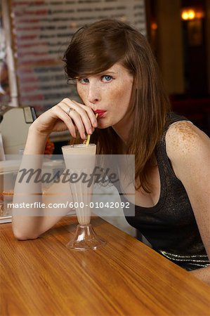Woman Drinking Milkshake