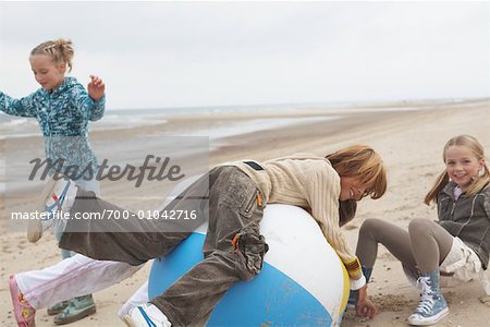 Children Playing with Large Beach Ball