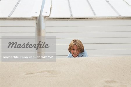 Portrait of Boy on Beach
