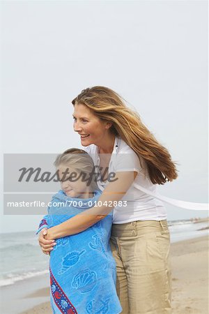 Portrait of Mother and Daughter at Beach