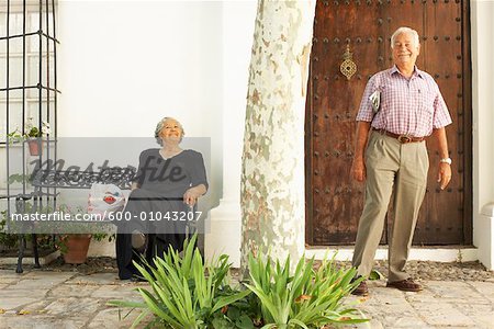 Couple Outdoors in Garden