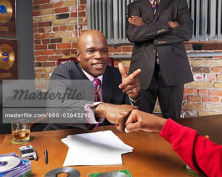 Record Executives Greeting Hip Hop Artist Record Executives Greeting Hip Hop Artist