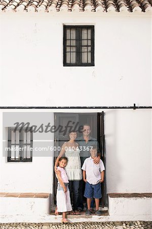 Portrait of Family in Doorway