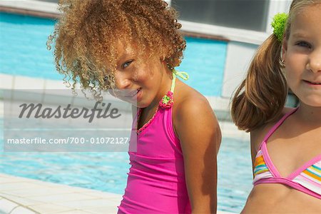 Girls by Swimming Pool