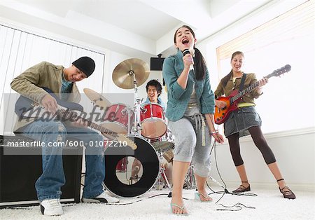 Band Playing in Living Room