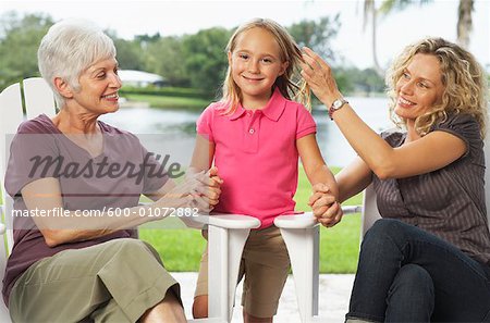 Portrait de famille de trois générations