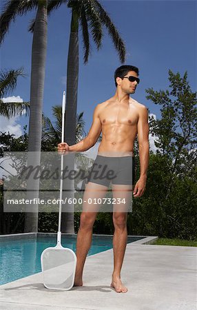 Portrait of Man at Pool Side