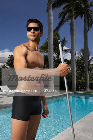 Portrait of Man at Pool Side