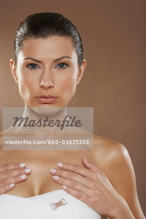 Portrait of Woman with Bandages On Chest