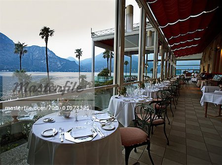Restaurant dans le Grand Hôtel Villa Serbelloni, Bellagio, Italie