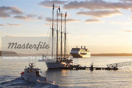 Goélette, Bay de Frenchman's, Bar Harbor, Maine, États-Unis