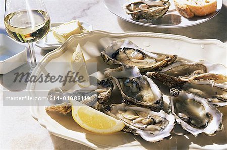 A plate of oysters