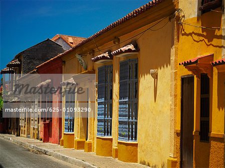 Buildings along a road, Cartagena Colombia