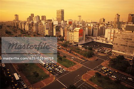 High angle view of traffic in a city