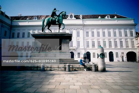 Statue in front of a building, Josefsplatz, Vienna, Austria