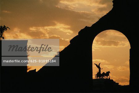 Silhouette of a statue, Vittorio Emanuele Monument, Rome, Italy