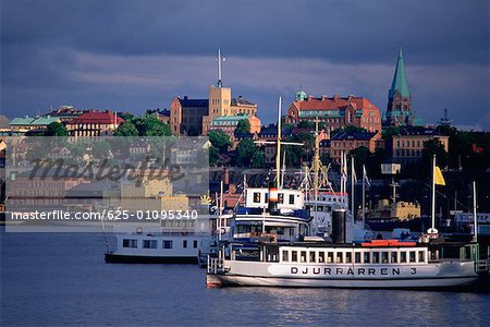 Boote in einem Hafen, Stockholm, Schweden