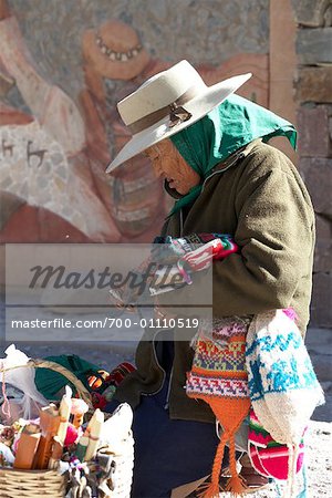 Woman Making Clothing, Purmamarca, Jujuy Province, Argentina