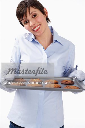 Portrait of Woman Holding Cookies