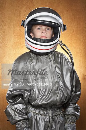 Boy Dressed as Astronaut