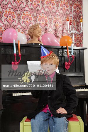 Portrait of Boy at Birthday Party