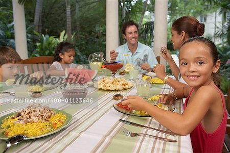 Famille en train de dîner