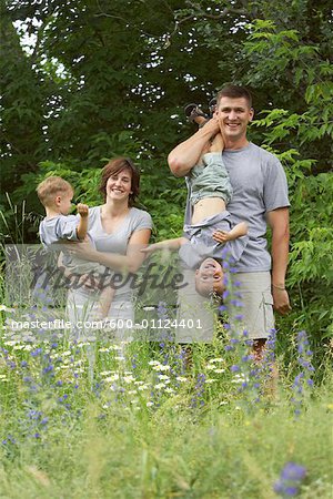 Portrait of Family Outdoors