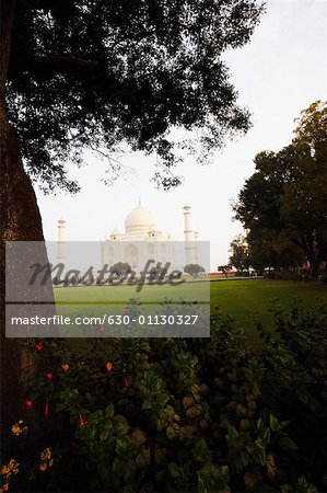 Garden in front of a mausoleum, Taj Mahal, Agra, Uttar Pradesh, India