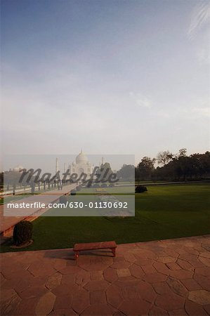 Garden in front of a mausoleum, Taj Mahal, Agra, Uttar Pradesh, India