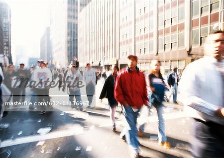 People walking in street