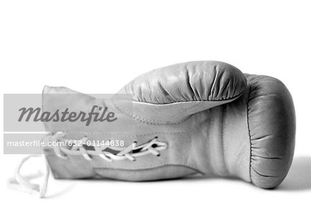 Boxing glove, b&w.