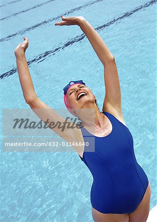 Mature woman in swimming pool