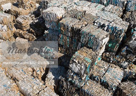 Bales of used paper