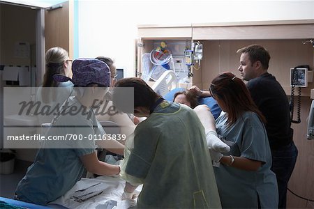 Pregnant Woman Giving Birth