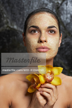Portrait of Woman with Facial Mask