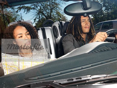 Couple in Car with Map