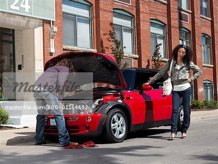 Couple with Car Trouble