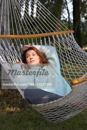 Woman Sleeping in Hammock