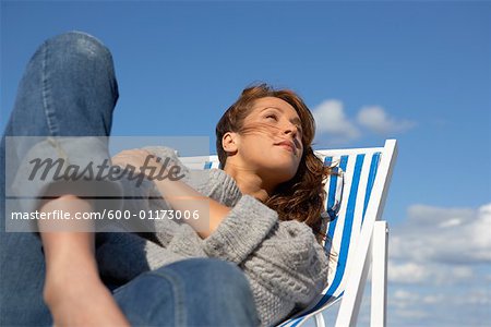 Woman in Folding Chair