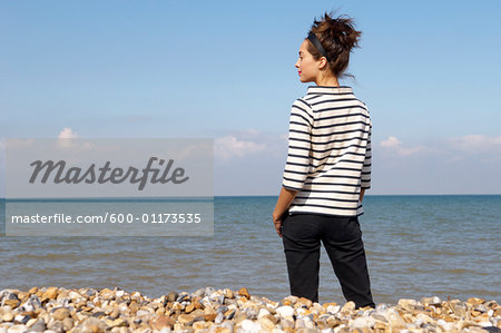 Woman Looking at Ocean