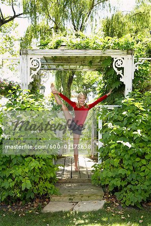 Girl Doing Gymnastics Outdoors