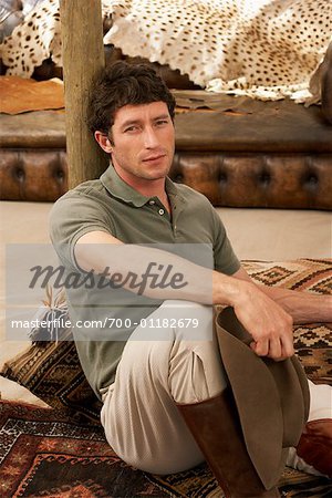 Man in Safari Tent, Western Cape, South Africa