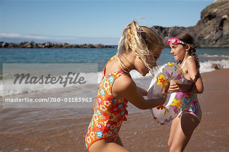 Girls Fighting Over Inflatable Toy