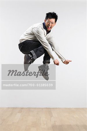 Man Jumping in the Air