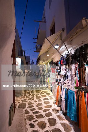 Stocker l'affichage, la ville de Mykonos, Mykonos, Grèce