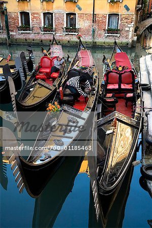 Gondolas on Canal, Venice, Italy