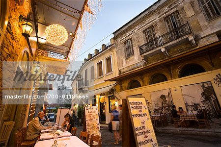 Sidewalk Cafe, Psiri District, Athens, Greece