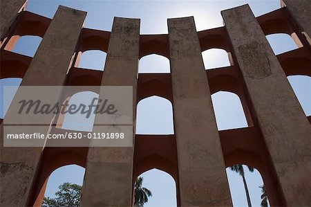 Low angle view of the walls of a sundial, Jantar Mantar, New Delhi India