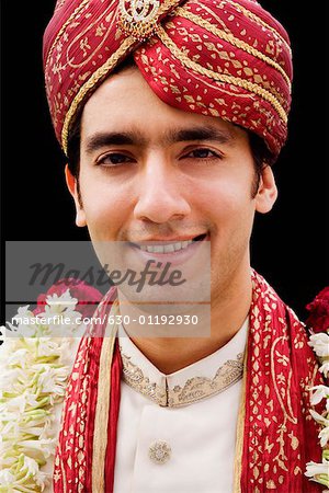 Portrait of a groom smiling