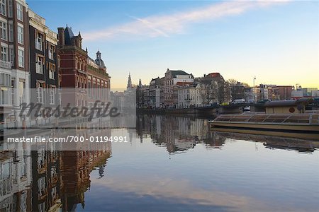 Canal et le paysage urbain, Amsterdam, Pays-Bas